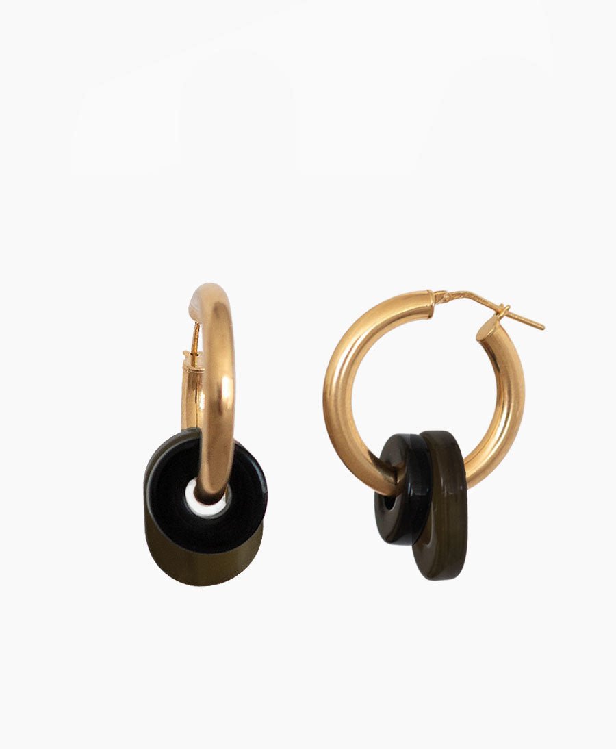 Ovale Anhänger für Creolen aus Acetat - Espresso - Clomes - clomes