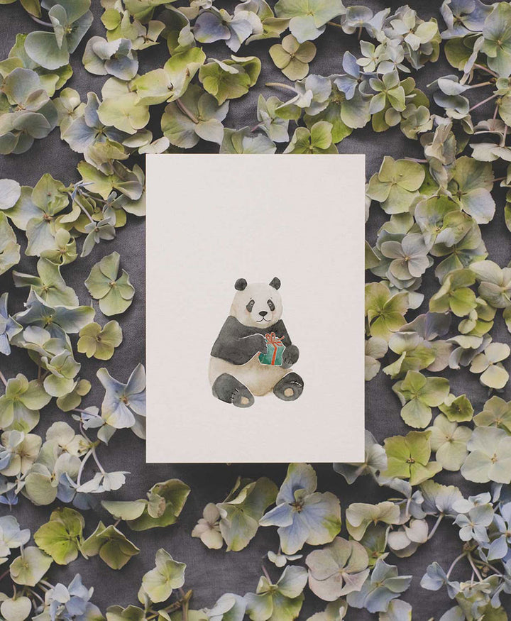 Postkarte "Panda Geschenk"