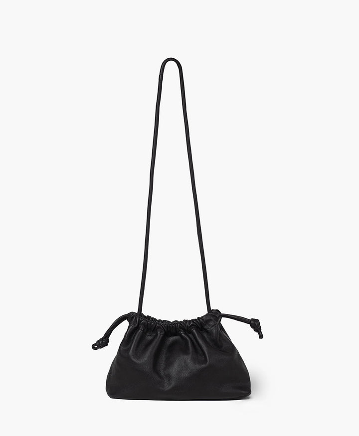 Kleine Knot Bag aus weichem Leder - Schwarz