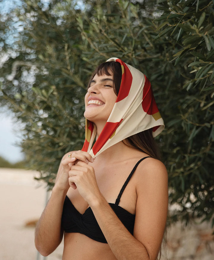 Seiden-Foulard "Italia Scarf" - Persimmon