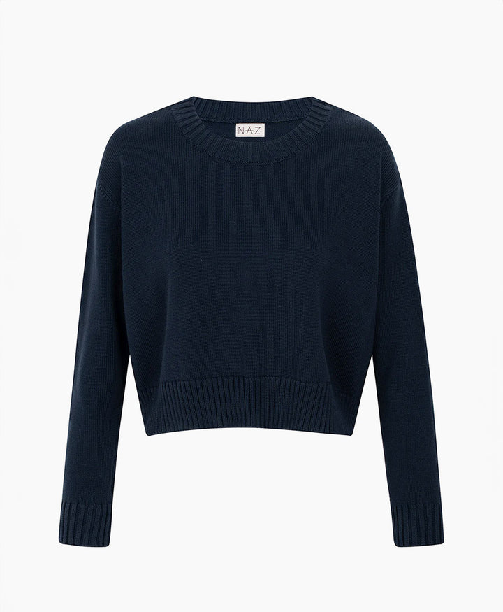 Strickpullover Claudia aus Baumwolle - Navy