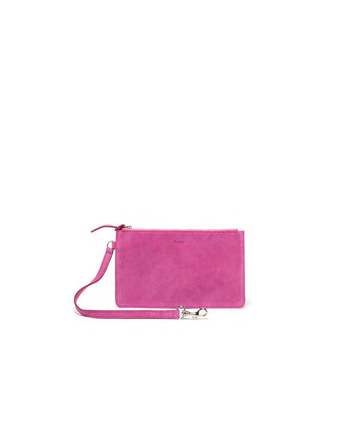 Quadratische Ledertasche Slouchy Bag - Pink - PARK - clomes