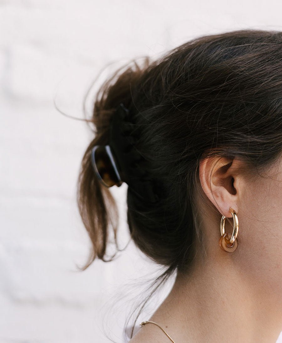 Runde Anhänger für Creolen aus Acetat - Caramel - Clomes - clomes