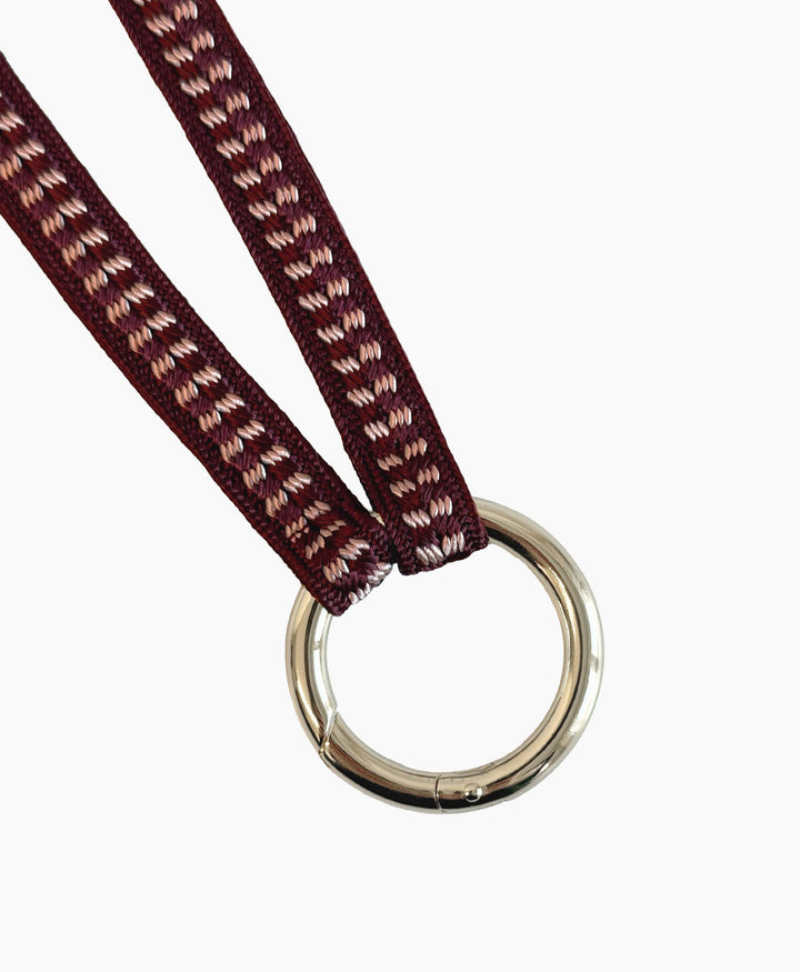 Kurzes Schlüsselband "Zahra Mini" mit silbrigem Karabiner - Cherry Blossom