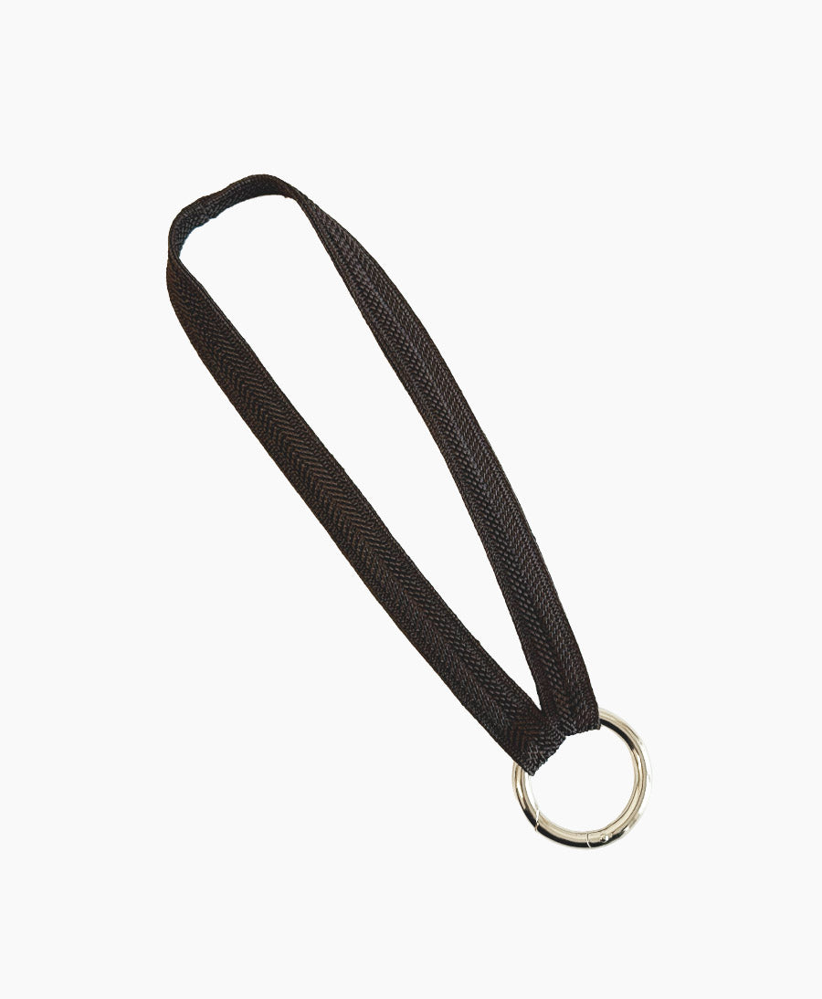 Kurzes Schlüsselband "Zahra Mini" mit silbrigem Karabiner - Mocca