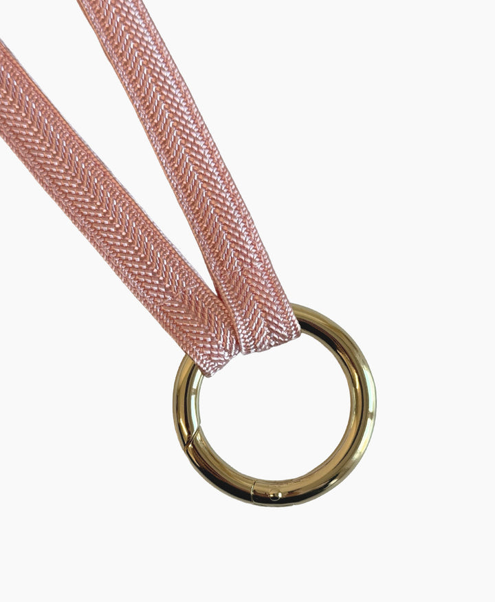 Kurzes Schlüsselband "Zahra Mini" mit vergoldetem Karabiner - Rose