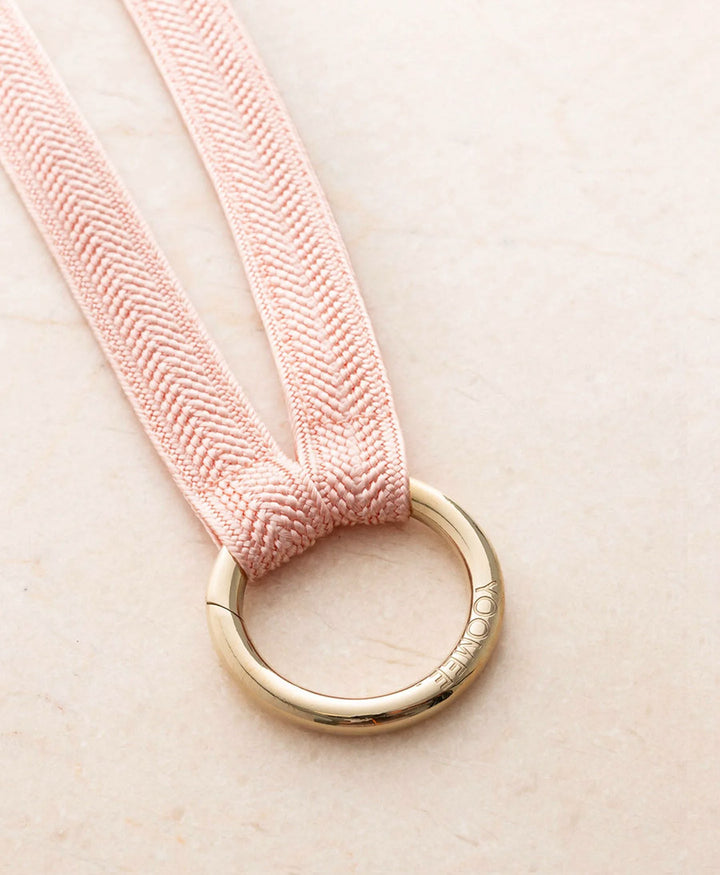 Kurzes Schlüsselband "Zahra Mini" mit vergoldetem Karabiner - Rose