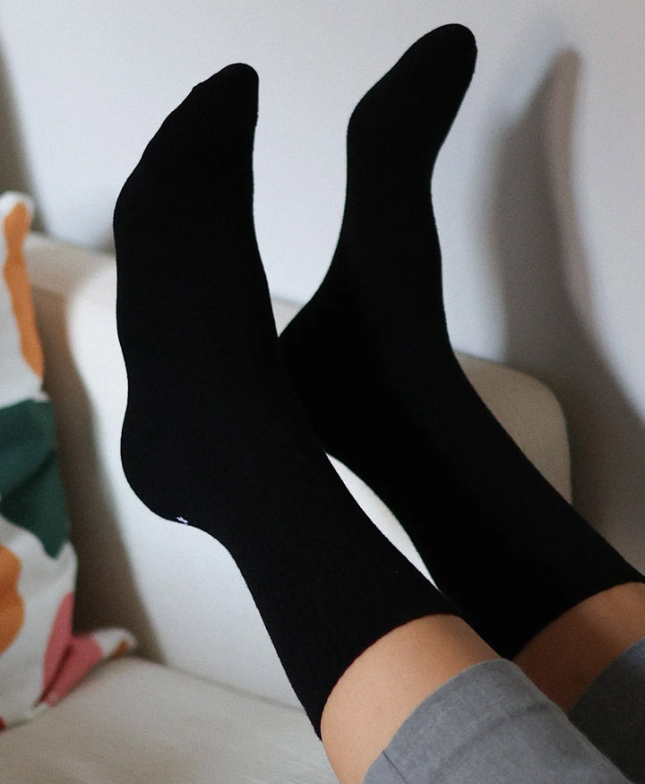 Tennis Sportsocken Bio-Baumwolle - Schwarz