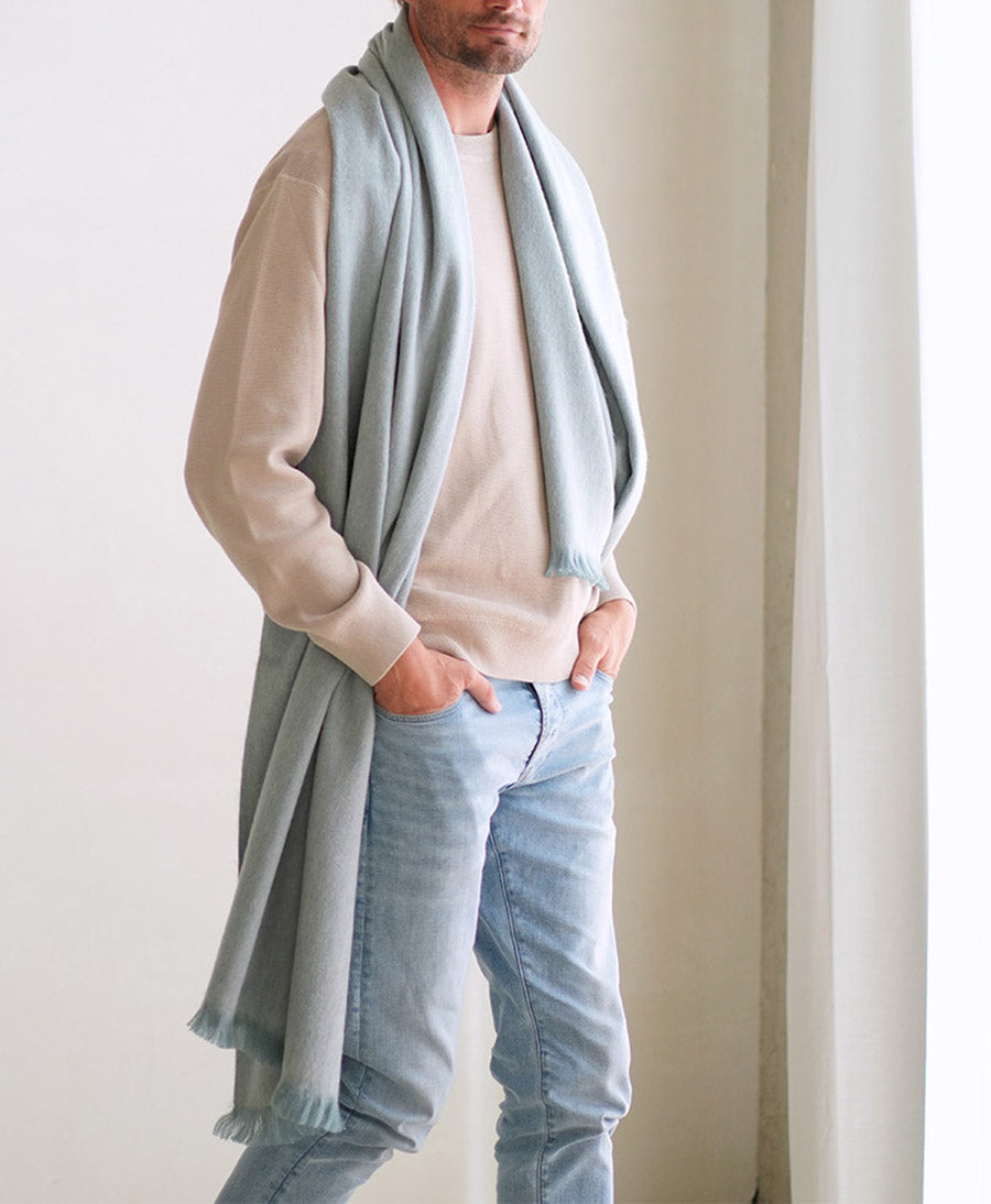 Halstuch Alpaka Schal Slim - Solid Ash Blue