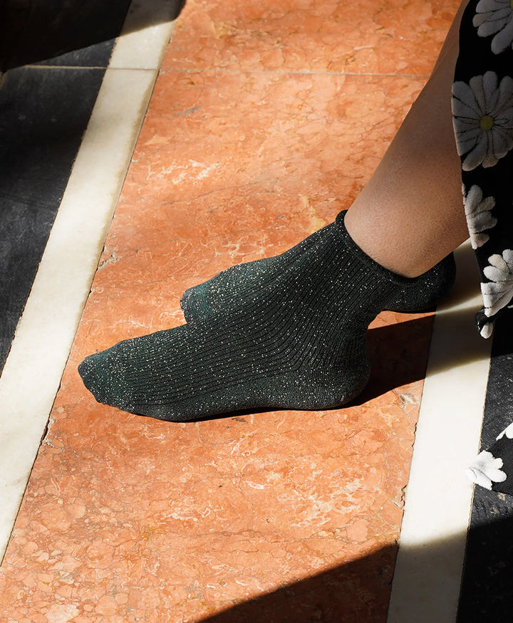 Glitzer Socken Lyocell - Dunkelgrün