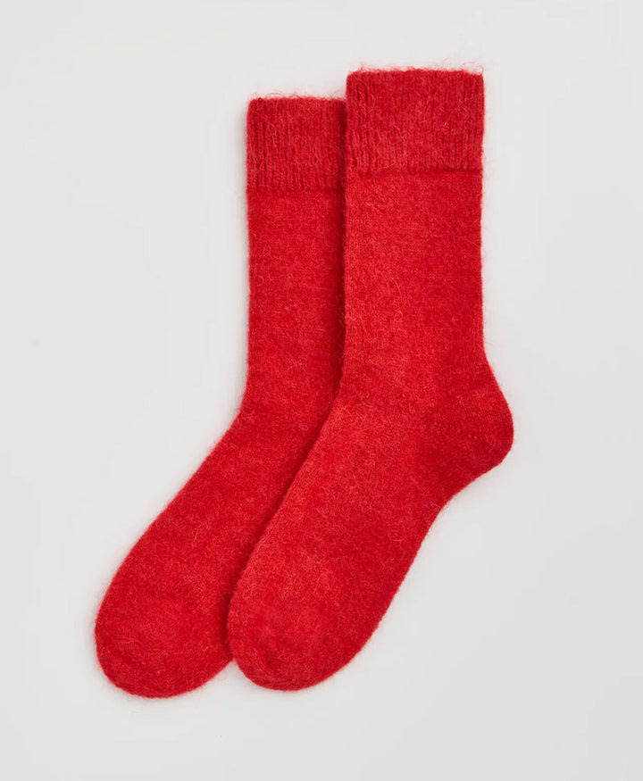 Weiche Alpaka Socken - Rot