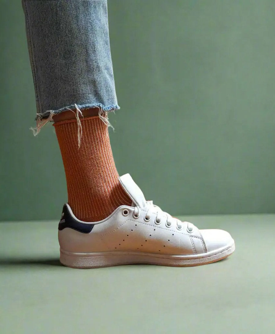 Glitzer Socken Lyocell - Terracotta