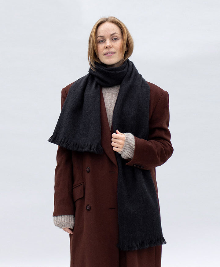 Halstuch Alpaka Schal Slim - Solid Black