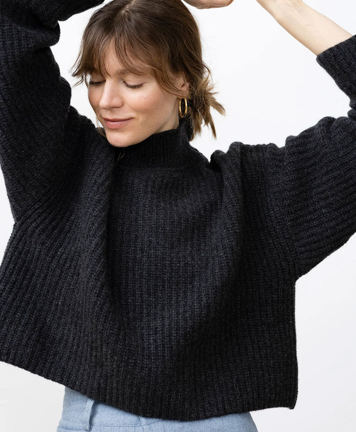 Stehkragenpullover HANNA - Anthrazit - JUNGLE FOLK - clomes