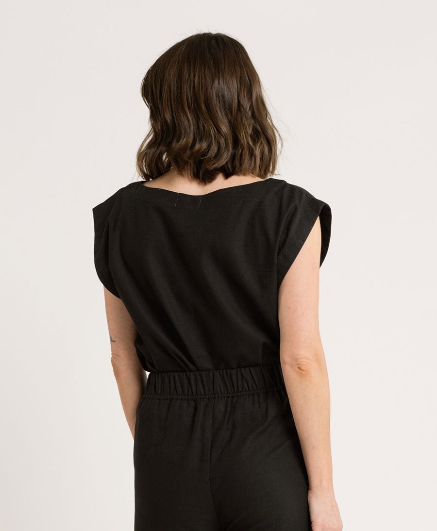 Stoffhose aus Bio - Baumwolle - Schwarz - LAUDE the Label - clomes