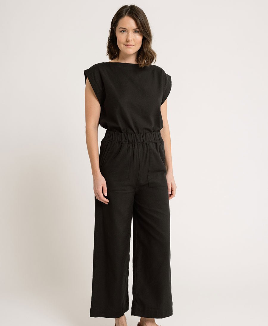 Stoffhose aus Bio - Baumwolle - Schwarz - LAUDE the Label - clomes