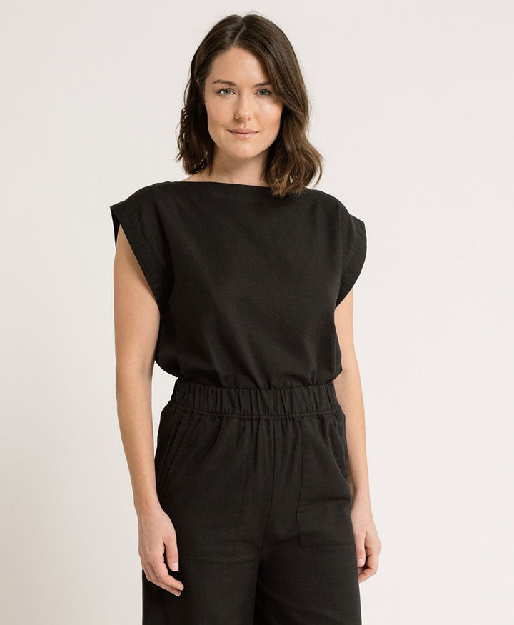 Stoffhose aus Bio - Baumwolle - Schwarz - LAUDE the Label - clomes