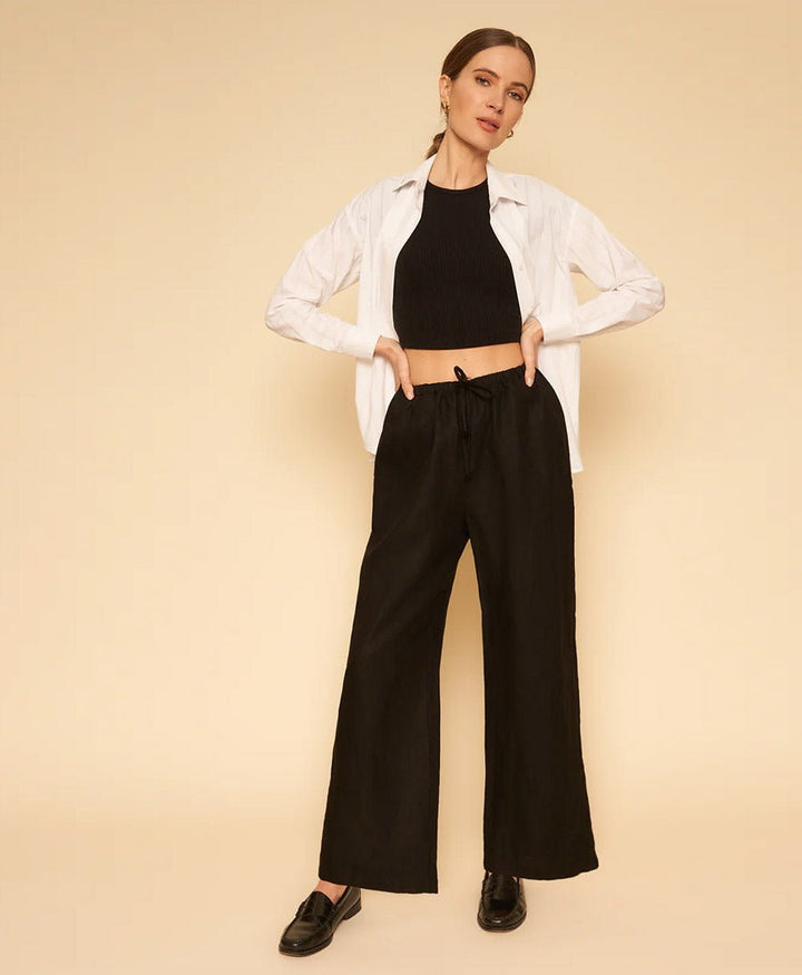 Stoffhose Kira Pant aus Leinen - Schwarz - Whimsy + Row - clomes