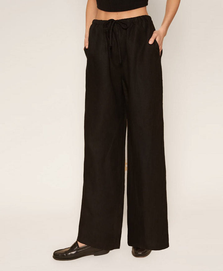 Stoffhose Kira Pant aus Leinen - Schwarz - Whimsy + Row - clomes
