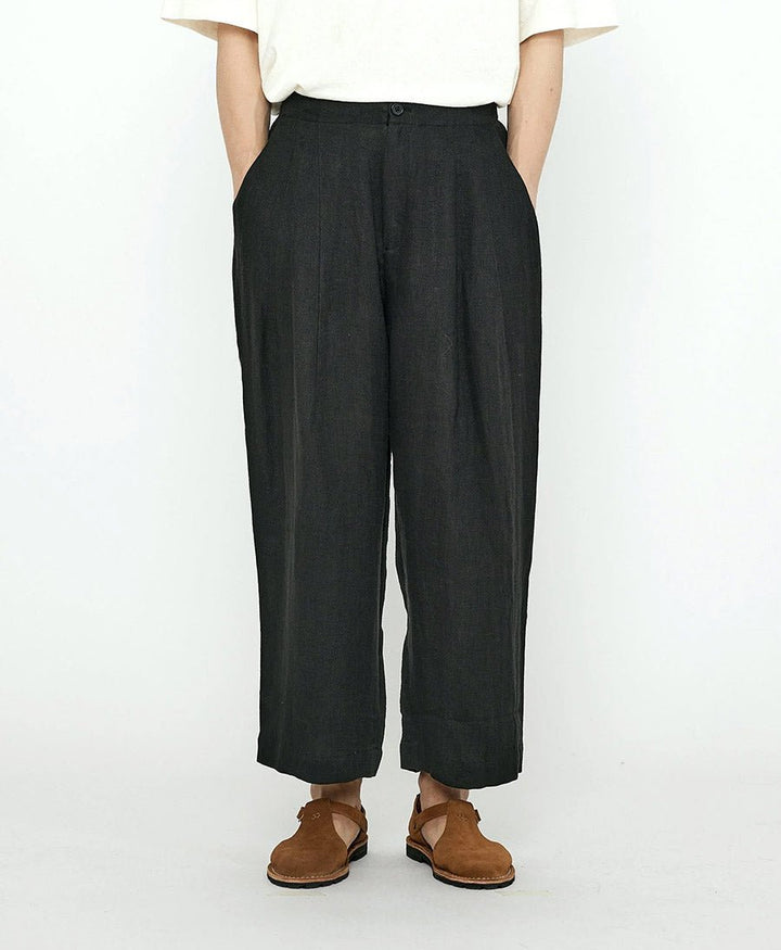 Stoffhose Pleated Trouser - Leinen - Schwarz - 7115 by Szeki - clomes