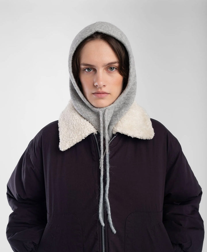 Graue Strickkapuze - Heather Grey Knit Hood