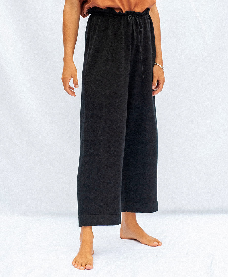 Strickhose "Villa" Schwarz - Secondhand - JUNGLE FOLK - clomes