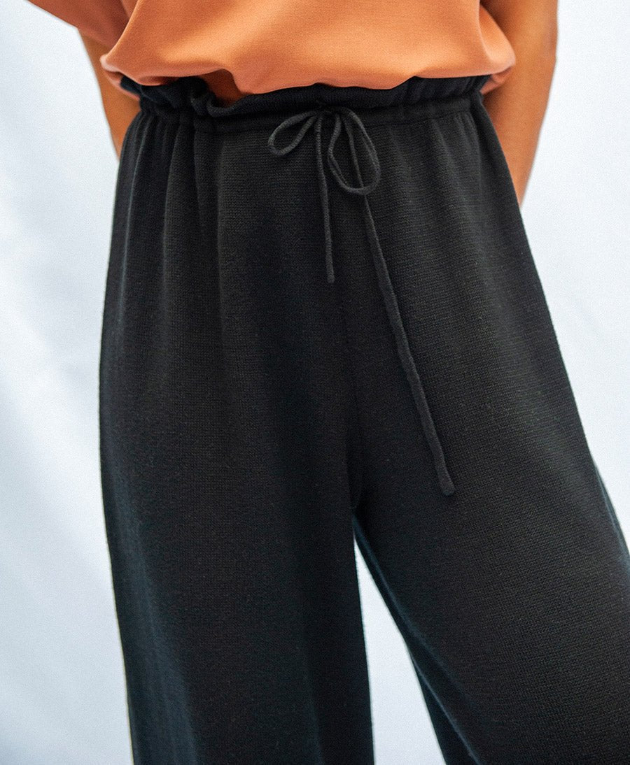 Strickhose "Villa" Schwarz - Secondhand - JUNGLE FOLK - clomes