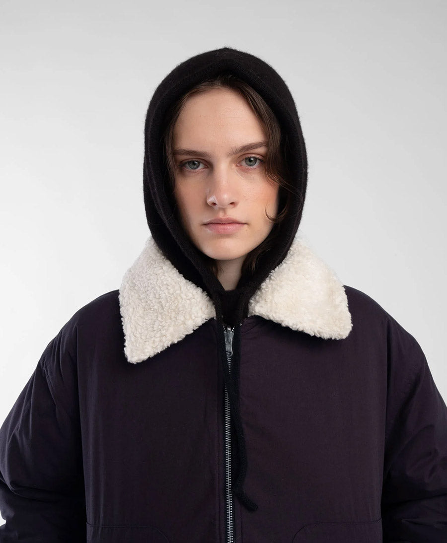Schwarze Strickkapuze - Black Knit Hood