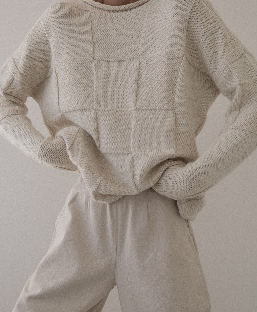 Strickpullover Heritage Basketweave - Creme
