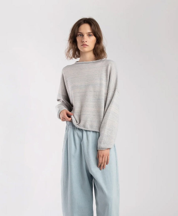 Strickpullover Heather Grey Rolled Sweater - Mehrfarbig - Micaela Greg - clomes