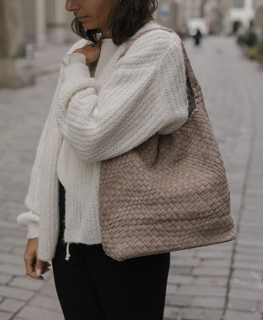Leichter Strick-Wickelcardigan VEGA - Ivory