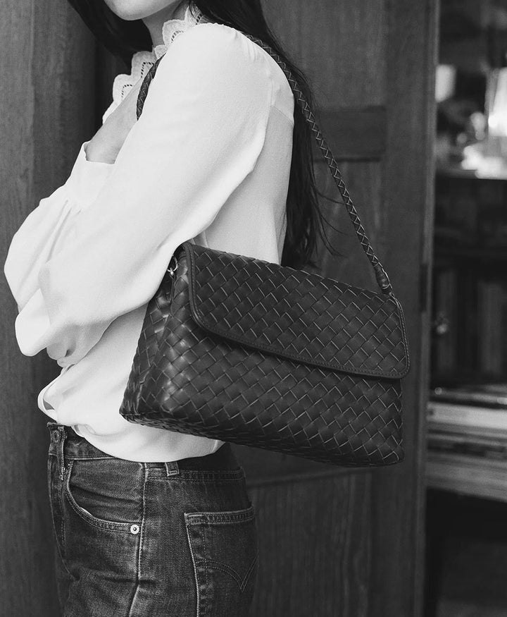 Ledertasche "MADELEINE" - Schwarz