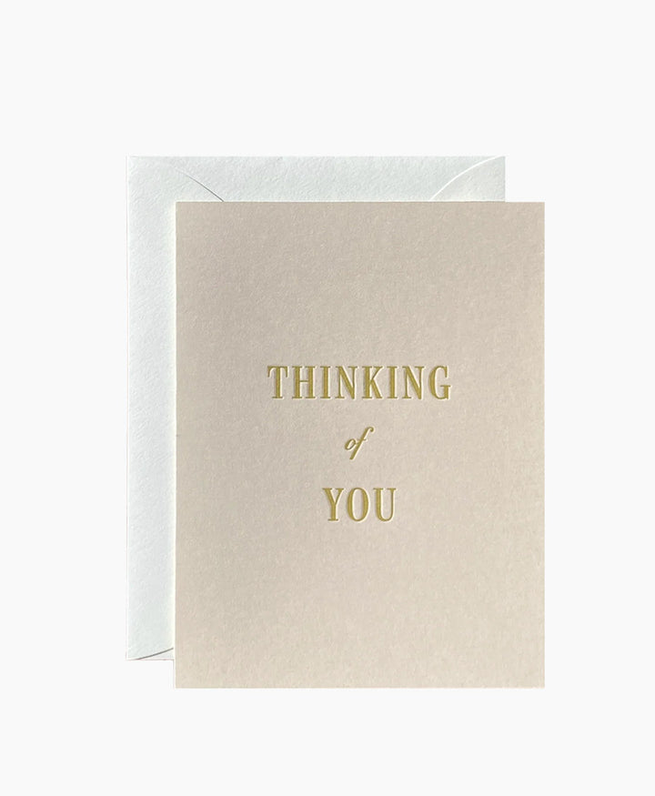 Geprägte Karte mit Couvert "THINKING OF YOU" - Puder