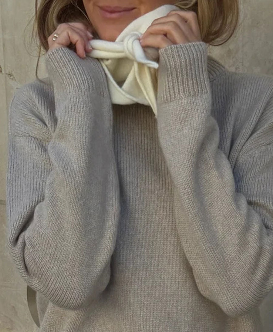 Triangel Strick-Bandana - Merino - Weiss