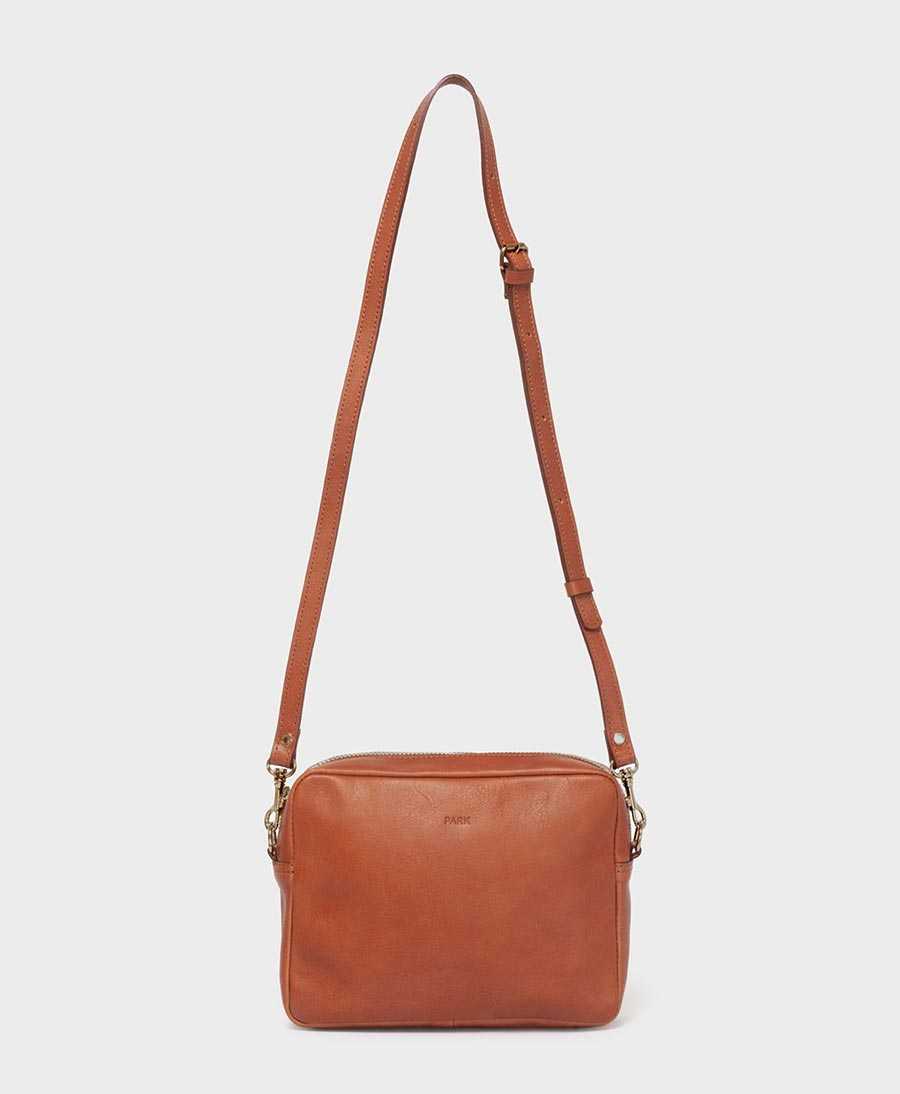 Umhängetasche Crossbody Bag braun / messing - PARK - clomes