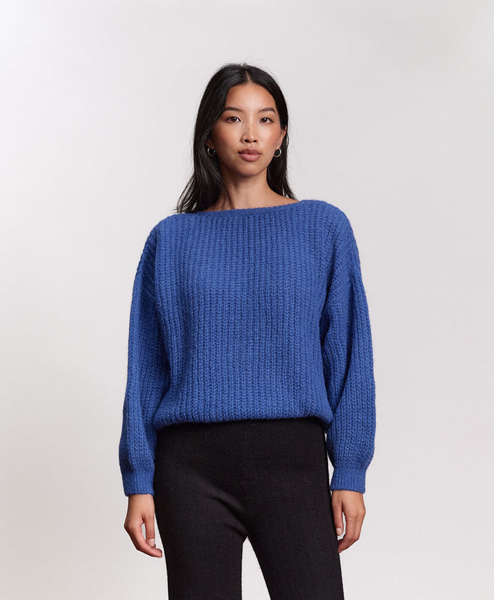 Leichter Strick-Wickelcardigan VEGA - Cobalt