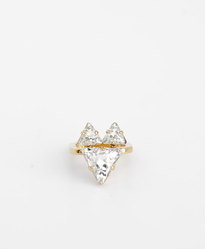 Vergoldeter Fingerring FOX mit Swarovski Kristallen von Sabrina Dehoff - Secondhand - Sabrina Dehoff - clomes