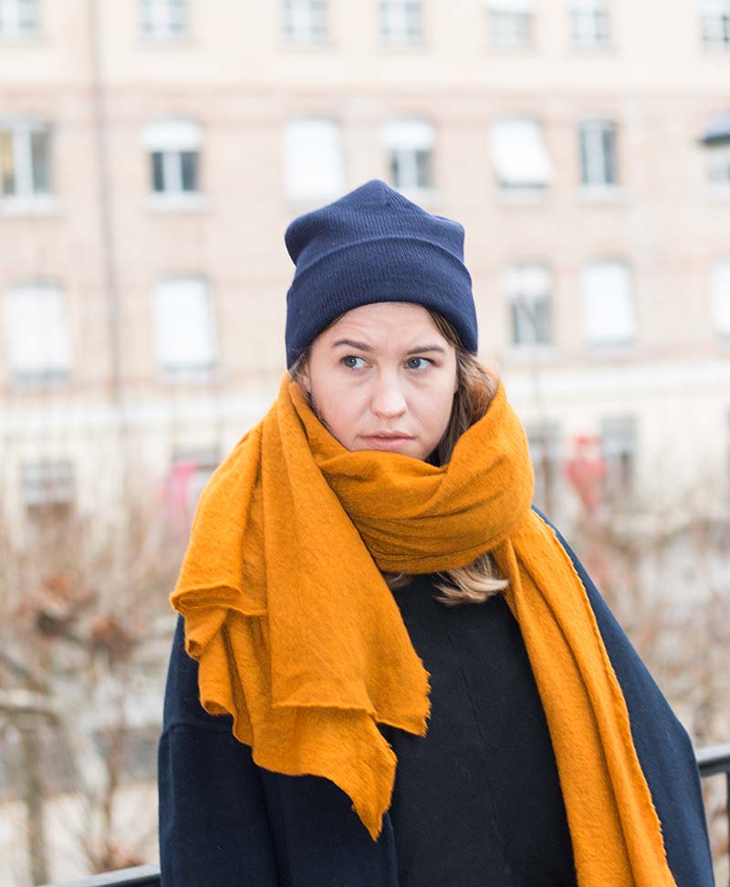 Wool Cloud Schal aus Wolle - Safran - Secondhand - ScarfShop - clomes