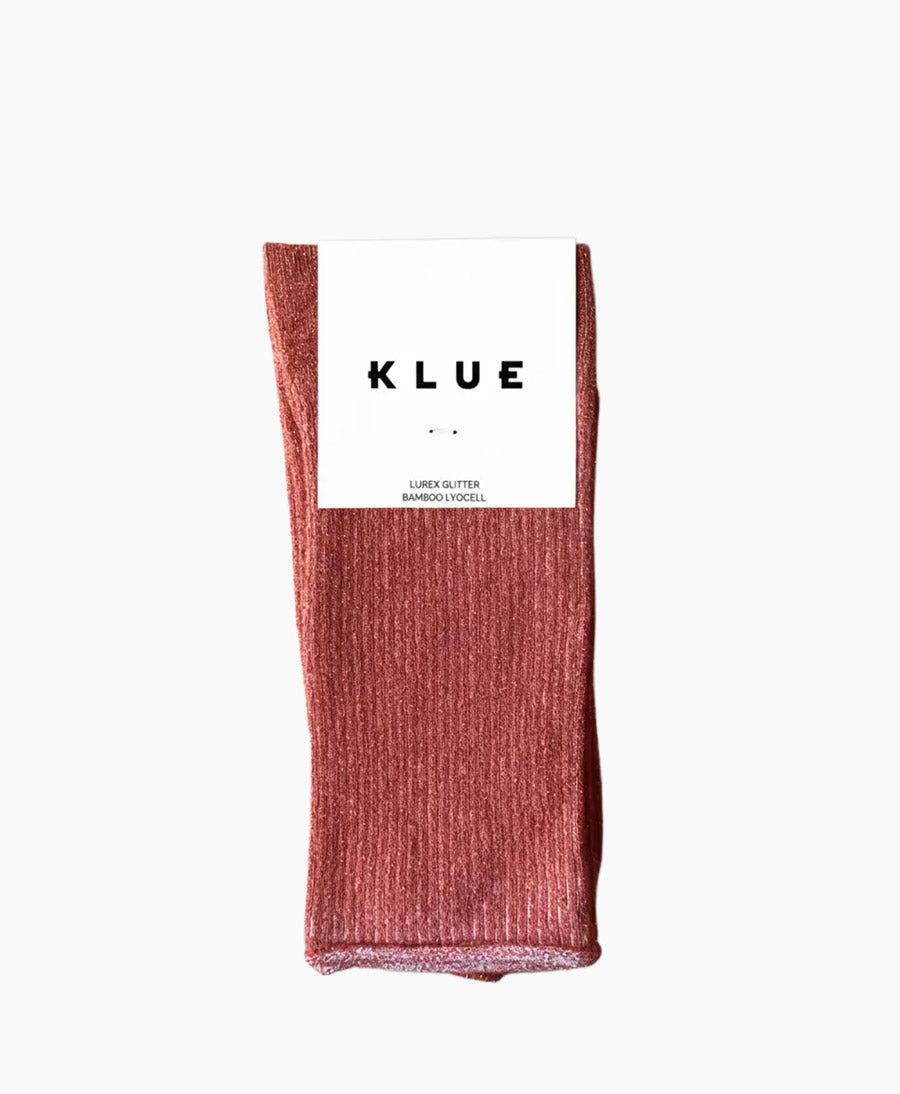 Glitzer Socken Lyocell - Ziegelrot