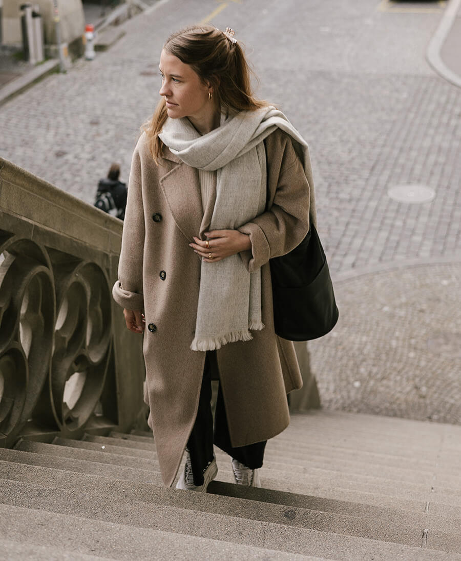 Halstuch Alpaka Schal - Solid White Canvas