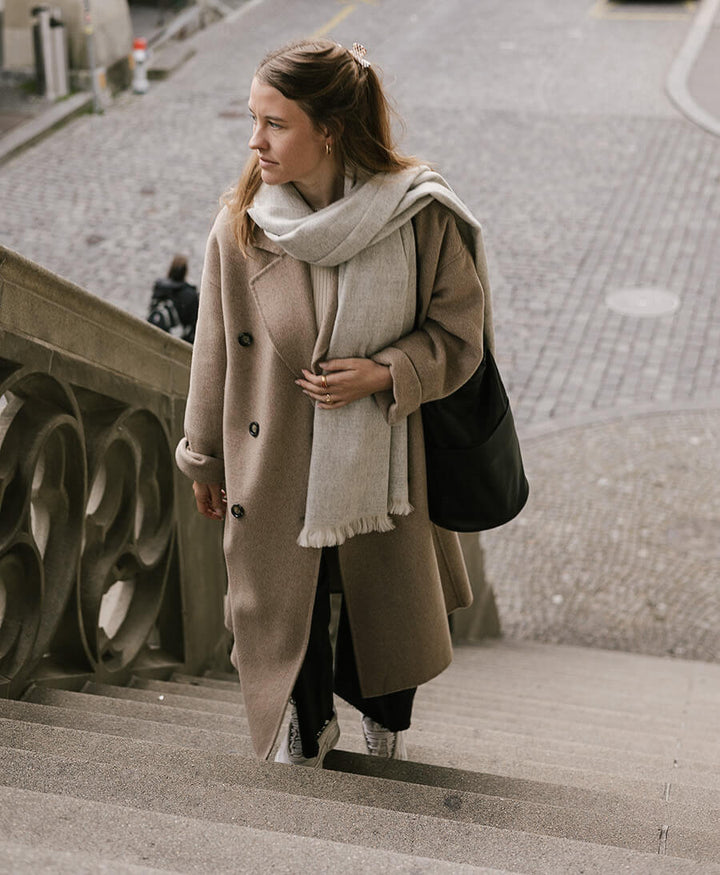 Halstuch Alpaka Schal - Solid White Canvas