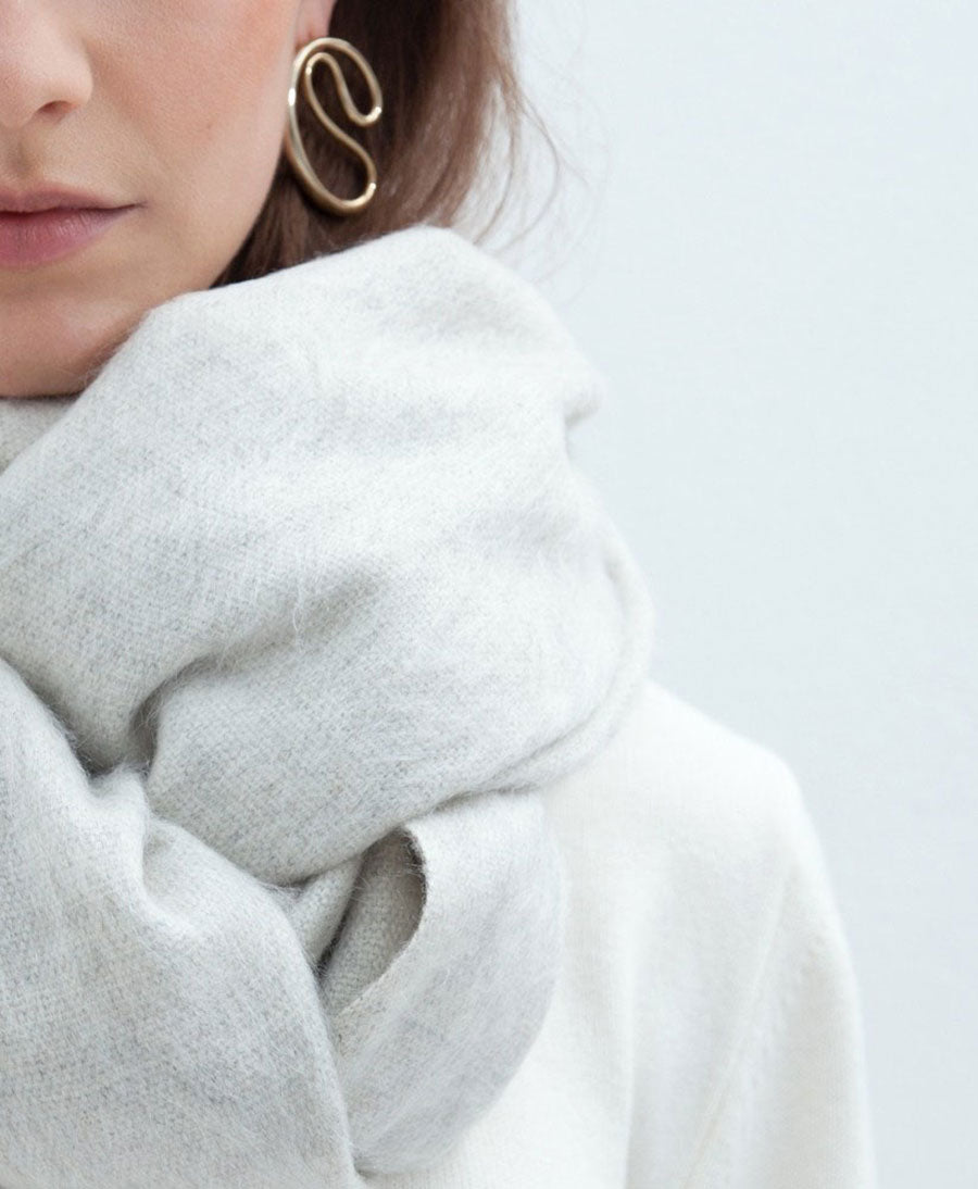 Halstuch Alpaka Schal - Solid White Canvas
